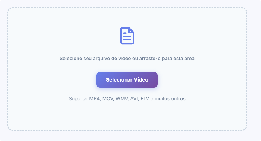 ilustração do passo 1: fazendo o upload de um vídeo para extrair o áudio